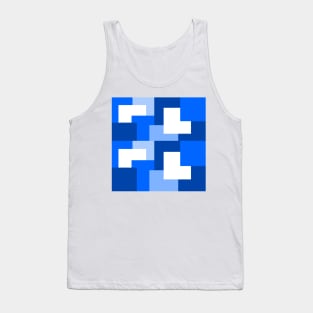 Blue abstract squares tiles pattern Tank Top